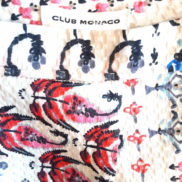 Club Monaco Italian Floral Pleated Mini Skirt 6 - Picture 4 of 6